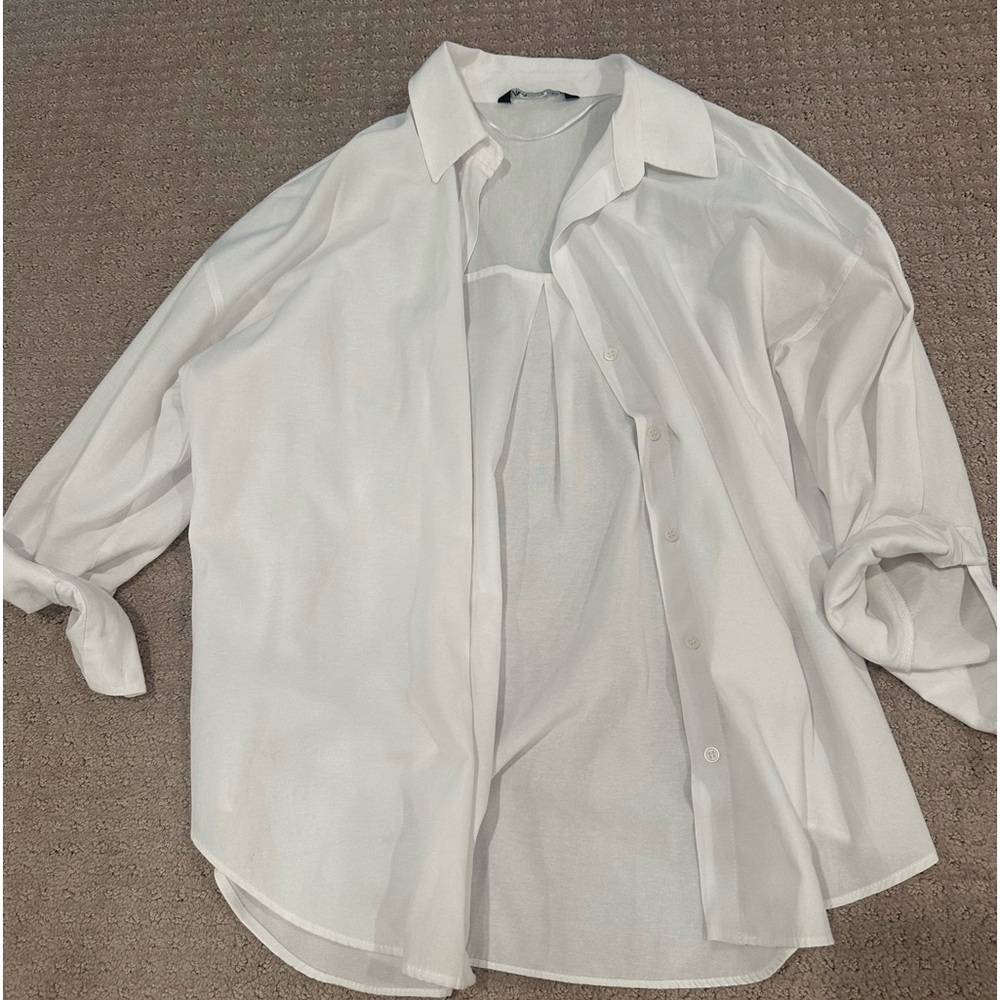 Zara white button down